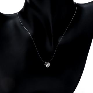 Colier Fir Transparent Cu Pandantiv Inima