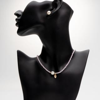 Colier Pink Handmade Cu Perla Naturala