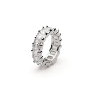 Inel Stralucitor Tennis Placat Cu Aur Alb De 14K-ELC1411