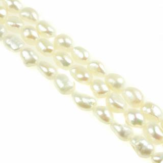 Margele de Perle de Apa Dulce Albe Baroc 9-10 mm