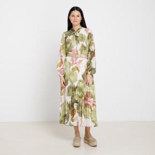 Rochie Plisata Cu Imprimeu Floral