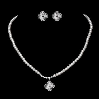 Set Bijuterii Perle Colier+Cercei Alhambra
