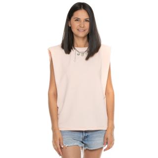 Tricou Culoare Piersica Cu Umeri Supradimensionati