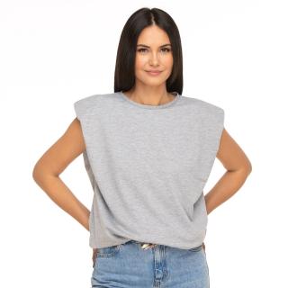 Tricou Gri Cu Umeri Supradimensionati