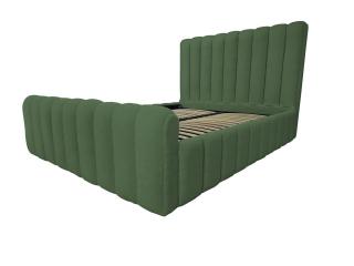 Pat tapitat Loft ,160x200cm,somiera metalica rabatabila,spatiu depozitare,verde