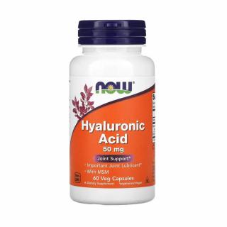 Acid Hialuronic, Hyaluronic Acid cu MSM, 50mg, Now Foods, 60 capsule