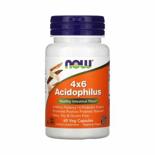 Acidophilus 4x6 (Probiotice), Now Foods, 60 capsule