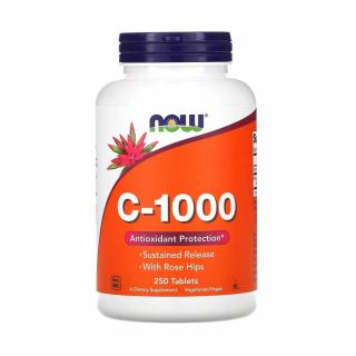 C-1000 Vitamina C Sustained Release (Eliberare Prelungita), Now Foods, 250 tablete