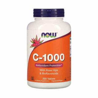 C-1000 Vitamina C with Rose Hips  Bioflavonoids, Now Foods, 250 tablete