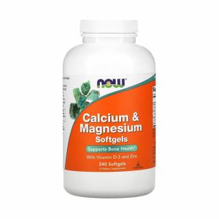 Calcium  Magnesium with Vit D and Zinc, Now Foods, 240 softgels