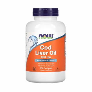 Cod Liver Oil, 650 mg, Now Foods, 250 softgels