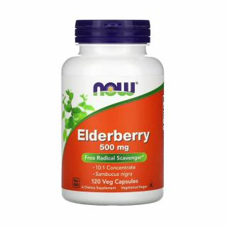 Elderberry 10:1 (Fructe de Soc), 500 mg, Now Foods, 120 capsule