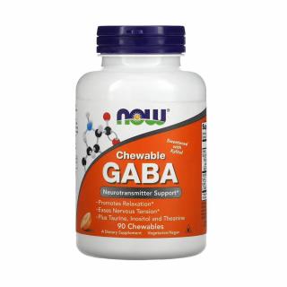 GABA Chewable Plus Taurine, Inositol and L-Theanine, Now Foods, 90 tablete masticabile