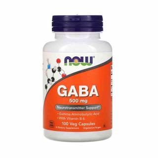 GABA with Vitamin B6, 500mg, Now Foods, 100 capsule