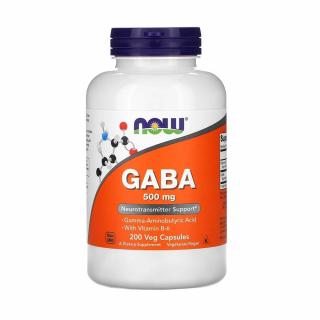 GABA with Vitamin B6, 500mg, Now Foods, 200 capsule