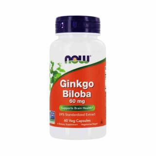 Ginkgo Biloba 60mg, Now Foods, 60 capsule