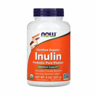 Inulina Certificata Organic, Prebiotic Pure Powder, Now Foods, 227g