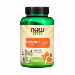 L-Lysine pentru Pisici, Now Foods Pets, 226g