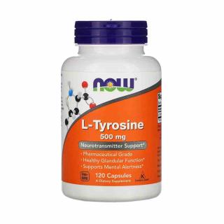 L-Tyrosine, Tirozina 500mg, Now Foods, 120 capsule