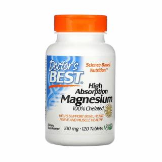 Magnesium Glycinate 100% Chelated, 100mg, Doctor s Best, 120 tablete