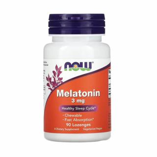 Melatonin Chewable, 3 mg, NOW Foods, 90 drajeuri