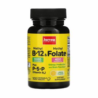 Methyl B-12 1000 mcg  Methyl Folate, Jarrow Formulas, 100 drajeuri