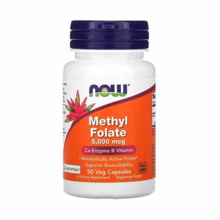 Methyl Folate, (Folat 5-MTHF) 5000 mcg, Now Foods, 50 capsule