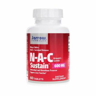 N-A-C Sustain (N-Acetil Cisteina), 600 Mg, Jarrow Formulas, 60 tablete