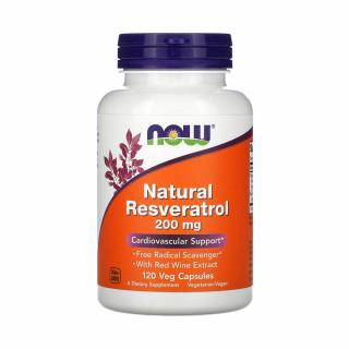 Natural Resveratrol with Red Wine Extract, 200 mg, Now Foods, 120 capsule