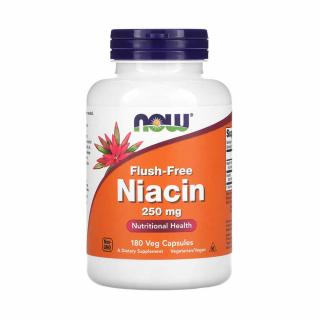 Niacin, Vitamina B3, Flush-Free, 250 mg, Now Foods, 180 capsule