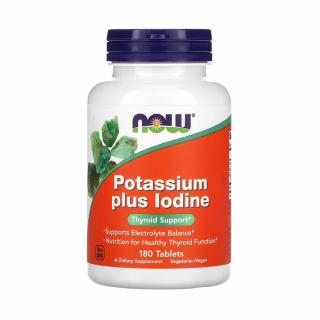 Potassium Plus Iodine (Suport Tiroida), Now Foods, 180 tablete