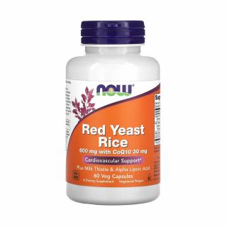 Red Yeast Rice (Drojdie Orez Rosu) With CoQ10, 600 mg, NOW Foods, 60 capsule