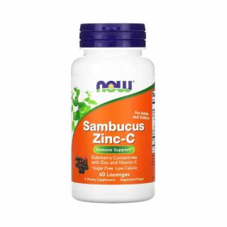 Sambucus Zinc-C (Extract de Soc), Now Foods, 60 drajeuri