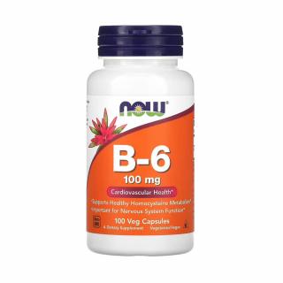 Vitamina B-6 (Piridoxina), 100 mg, Now Foods, 100 capsule