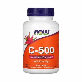 Vitamina C-500 with Rose Hips, Now Foods, 250 tablete