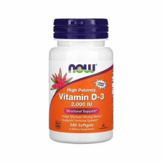 Vitamina D3, 2000 IU, Now Foods, 240 softgels