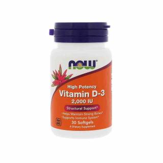 Vitamina D3, 2000 IU, Now Foods, 30 softgels