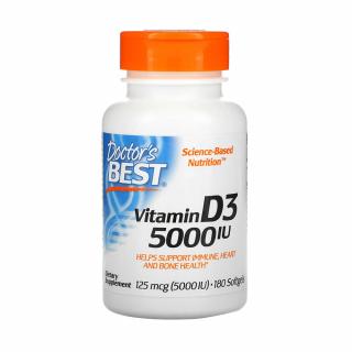 Vitamina D3, 5000 IU, Doctor s Best, 180 softgels