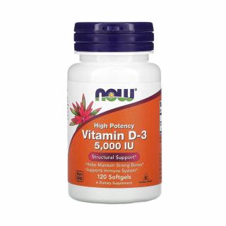 Vitamina D3, 5000 IU, Now Foods, 120 softgels