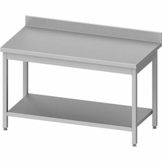 Masa de lucru inox cu rebord si polita inferioara dim.1000x600 mm, Saporoso