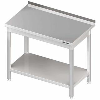 Masa de lucru inox sudata,cu polita inferioara si rebord dim. 1000x600 mm, Saporoso