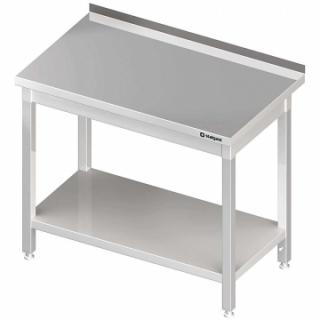 Masa de lucru inox sudata,cu polita inferioara si rebord dim. 1200x600 mm, Saporoso