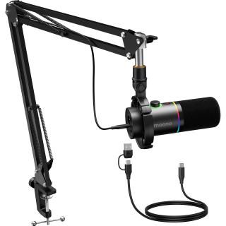 Maono PD200XS USB XLR set microfon dinamic si brat tip boom
