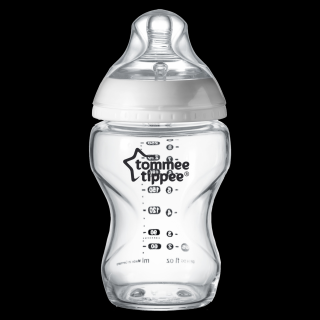 Biberon din sticla Closer to Nature, Tommee Tippee, 250 ml 0 luni+