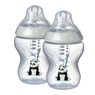 Biberon, Tommee Tippee, Closer to Nature, 260ml, PP, Ursuleti Panda, 0 luni+, 2 buc