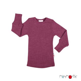 Bluza cu maneca lunga din lana merinos Rob, Many Months, Adventurer, 80-92 98cm, Drak Cerise