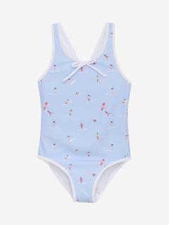 Costum de baie cu fundita, Color Kids, Marimea 104, Cerulean