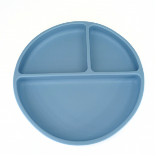 Farfurie rotunda din silicon compartimentata, Coccorito, Blue