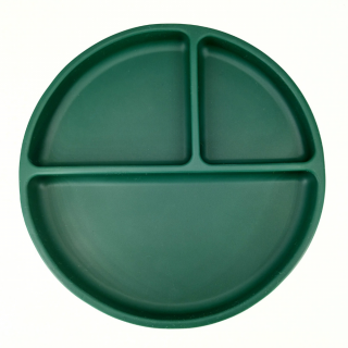 Farfurie rotunda din silicon compartimentata, Coccorito, Dark Green