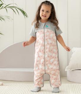Love to Dream, sac de dormit cu picioruse si maneca scurta, 1 TOG, 12-24 luni, Roz